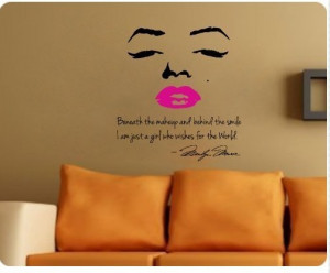 Marilyn Monroe Wall Decal Decor Quote Face Red/Pink Lips Large Nice ...