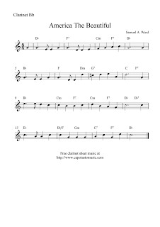 America the Beautiful Clarinet Sheet Music HD Wallpaper