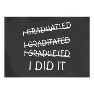 Graduated Funny Misspelling Humor Chalkboard Invite