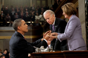 Barack Obama With Vice President Joe Biden And House Speaker Nancy