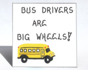 Bus driver magnet - Quote, thank you schoolbus operator, yellow, black ...