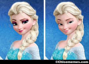 La reine des neiges avec et sans maquillage...