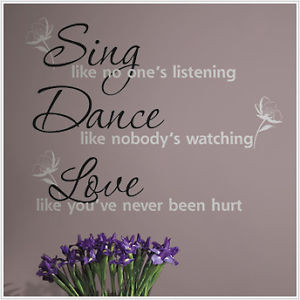 Dance Sing Love Wall Stickers Quotes Vinyl Decals Decor | eBay