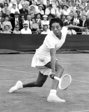 In this June 26, 1956 photo, trailblazing tennis star Althea Gibson ...