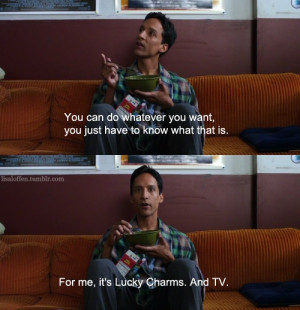 Community's Abed. See my life is together, eating ice cream and ...