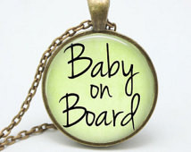 Baby on Board - Expectant Mother Ne cklace - Green Pendant, Pregnancy ...