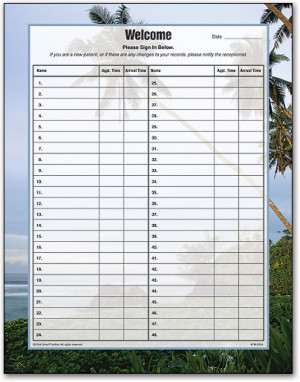 Tropical Patient Sign In Form by SmartPractice