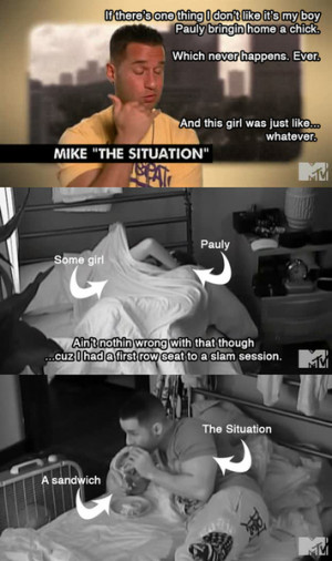 funny, jersey shore, lmao, pauly d, pervert, sandwich, the situation