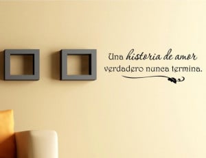 Spanish Vinyl wall quotes Una historia de amor by vinylsay on Etsy, $ ...