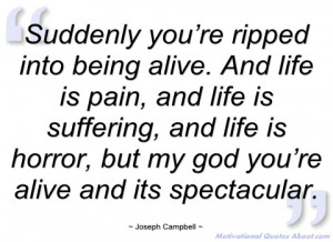 suddenly you’re ripped into being alive joseph campbell