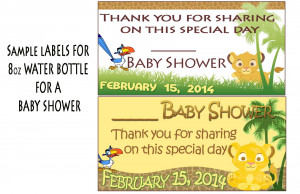 Baby Shower Water Bottle Label Samples