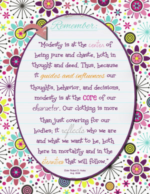 Modesty is at the CORE of our character