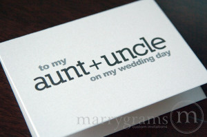 Wedding Card to Your Aunt and Uncle -- Family of the Bride or Groom ...