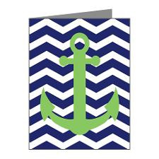 Chevron Anchor Shower Curtai Note Cards (Pk of 10) for