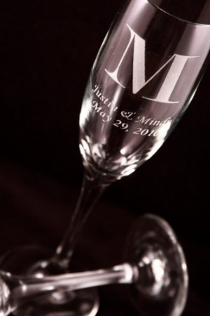 Personalized Bride and Groom Toasting Flutes