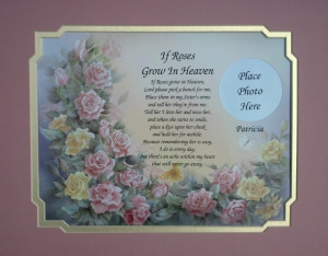 Details about IF ROSES GROW IN HEAVEN PERSONALIZED MEMORIAL POEM FOR ...