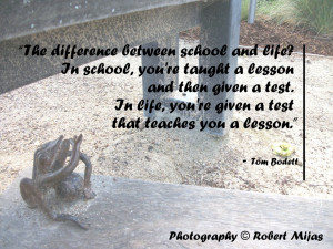 Quote – The Difference Between School & Life