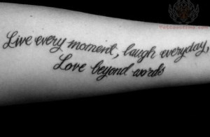 Meaningful Live Laugh Love Tattoo