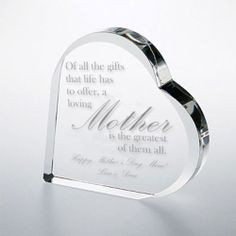 you love her with this crystal freestanding heart. Perfect for Mother ...