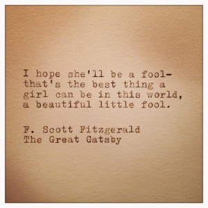 Great Gatsby Quote Typed on Typewriter