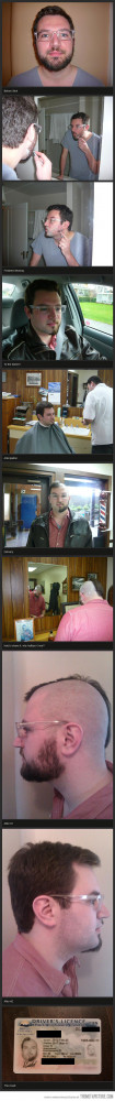 Funny photos funny weird beard haircut drivers license