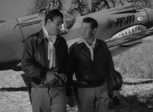 John Wayne and Paul Kelly in “Flying Tigers” (1942)