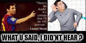 Cristiano Ronaldo and Lionel Messi conversation funny meme