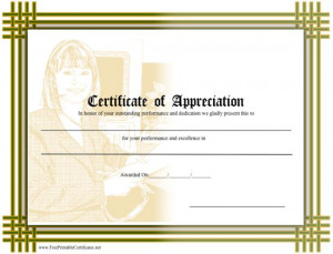 ... - (sona durkin appreciation) / (free certificate of appreciation