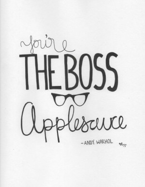 You're the Boss Applesauce Andy Warhol Quote by Iloveyoumeanit, $20.00
