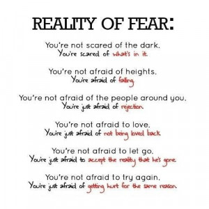 Fear is such an emotional burden.