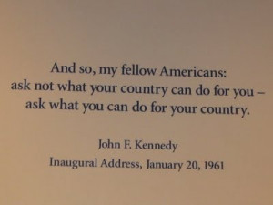 John F. Kennedy famous quotes from his 'Inaugural Address', 1/20/1961
