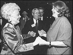 Molly Ivins right shares a laugh with the late Ann Richards former