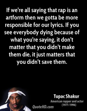 Tupac Shakur Rap Quotes About Life