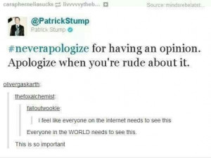 Fall Out Boy. Patrick Stump quote. Xx.