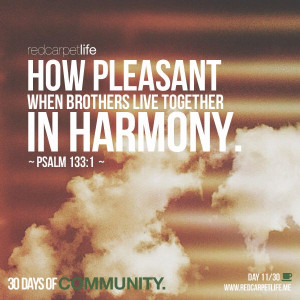 and pleasant it is when brothers live together in harmony!” ~Psalm ...