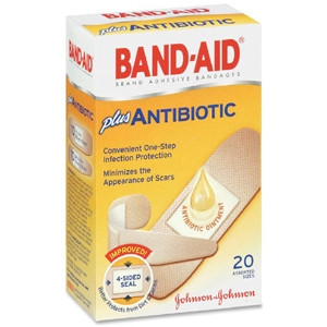 Band-Aid Antibiotic Bandage 20/Box - Beige