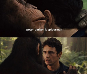 James Franco Rise of the Planet of the Apes spider man peter parker