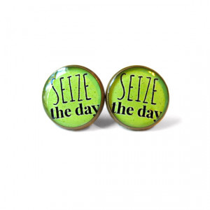 the day! Lime Green Stud Earrings - Arrow and Inspirational Quote ...