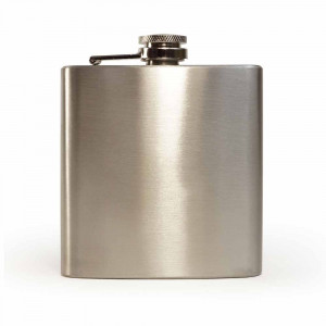 Hip flask - 6oz - Stainless Steel - Mat Brushed Silver for Special ...