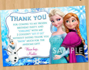Disney Frozen Sister Quotes Disney frozen thank you card