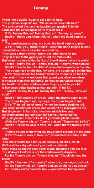 Tommy = Rudyard Kipling