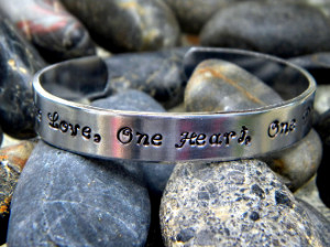 One Love, One Heart, One Destiny | Bob Marley | Hand Stamped Bracelet