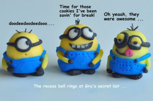 Check out some of the funny pictures of the Fondant Minions she made ...