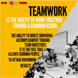 Teamwork is the ability to work together toward a common vision.