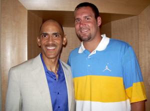 Tony Dungy and Ben Rothlisberger in the hotel lobby surrounding the ...
