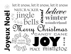 Christmas Words Free Printable for framing