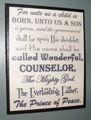 Christmas decoration, mantel, sign,religious picture, Bible verse. $7 ...