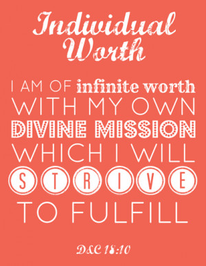 Young Women printable: Individual Worth