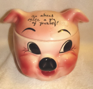 Cookie Jars DeForest of Calif Pig Bust Collector Cookie Jar
