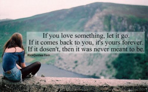 someone quotes if you love something let it go if it come back to you ...